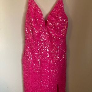 Hot Pink sequin formal dress